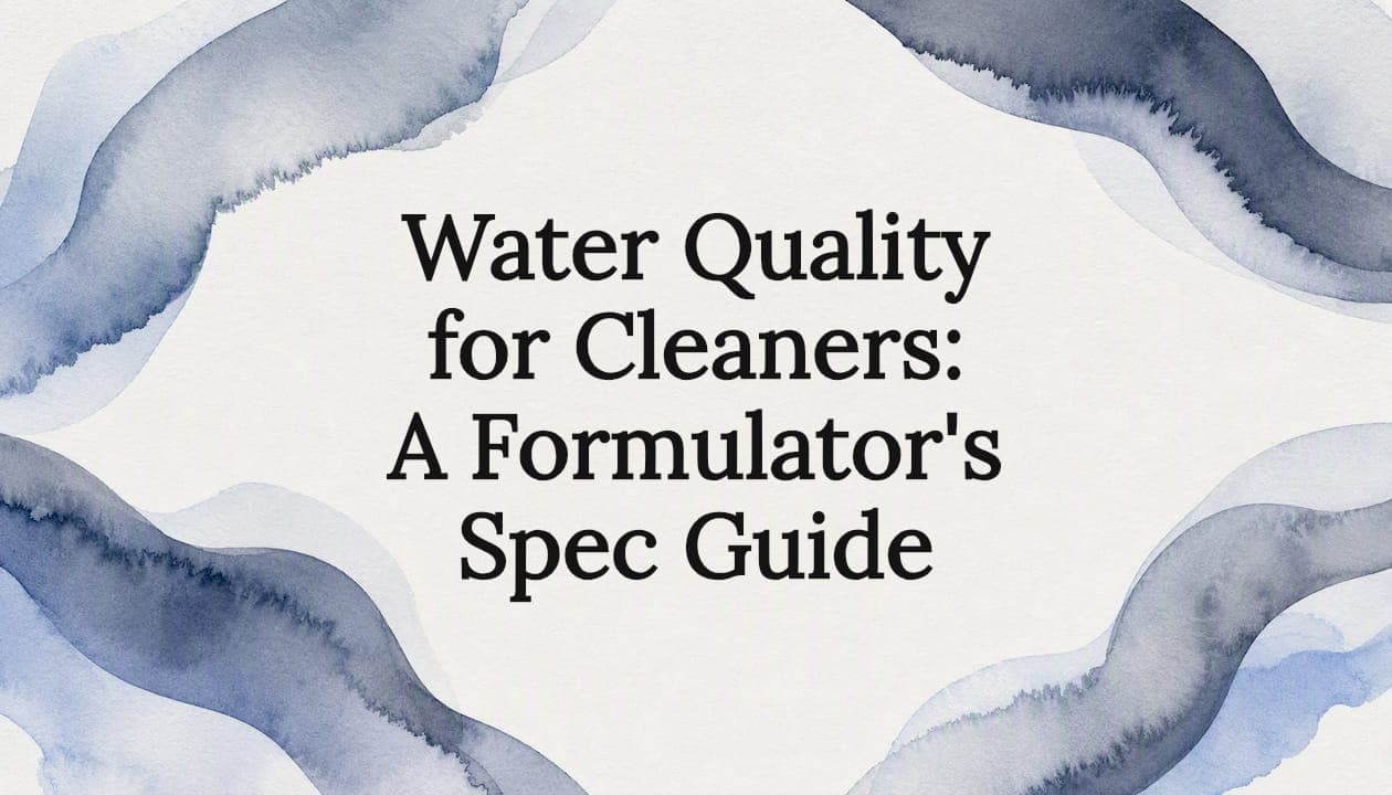 Water Quality for Cleaners: A Formulator's Spec Guide