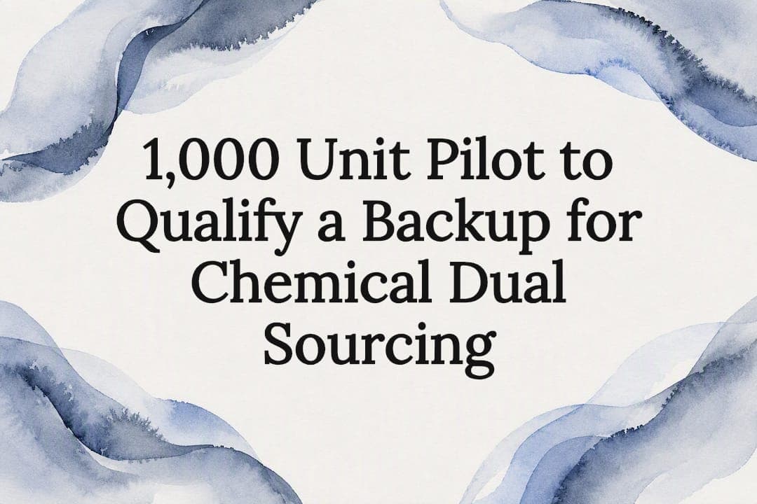 1,000 Unit Pilot to Qualify a Backup for Chemical Dual Sourcing