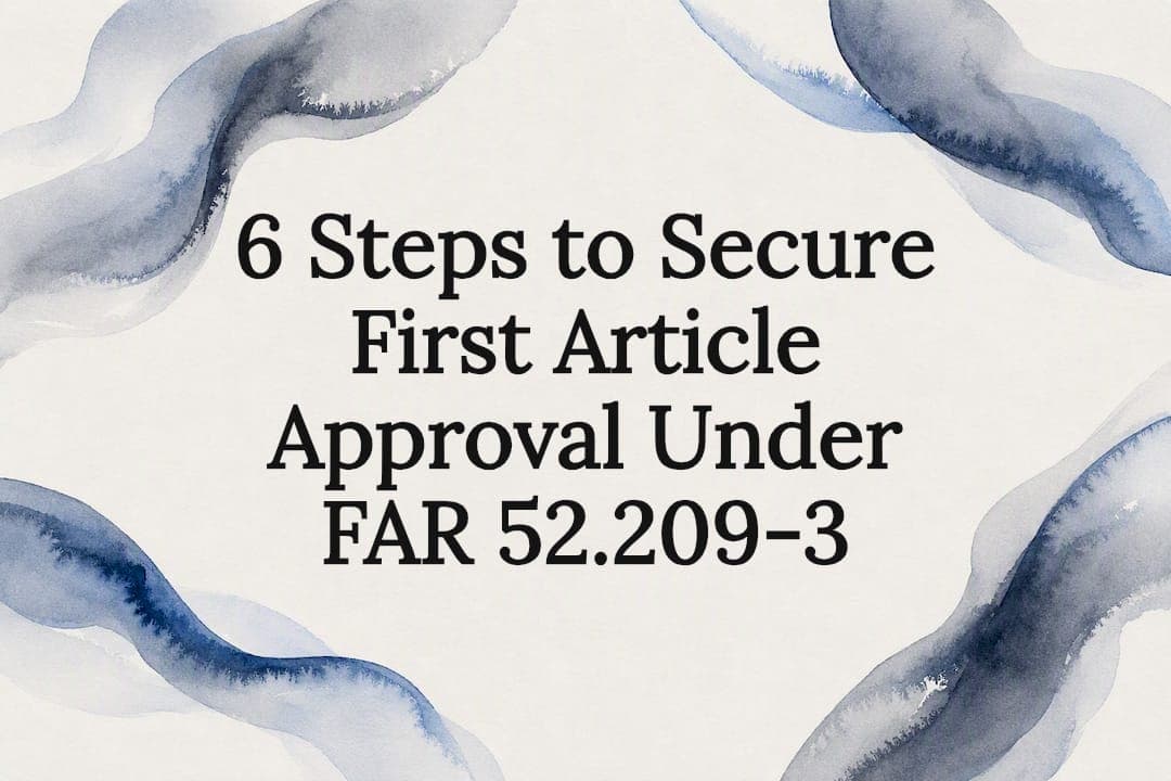6 Steps to Secure First Article Approval Under FAR 52.209-3