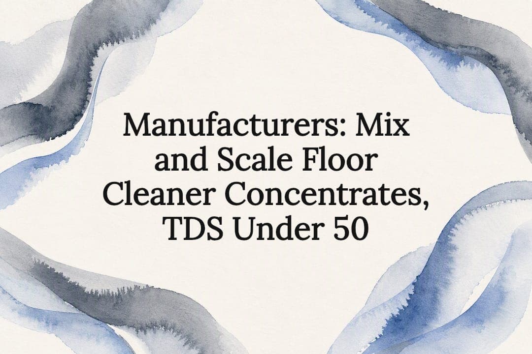 Manufacturers: Mix and Scale Floor Cleaner Concentrates, TDS Under 50