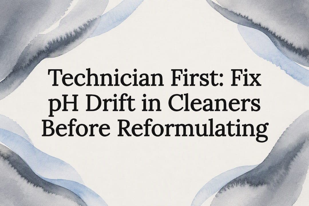 Technician First: Fix pH Drift in Cleaners Before Reformulating