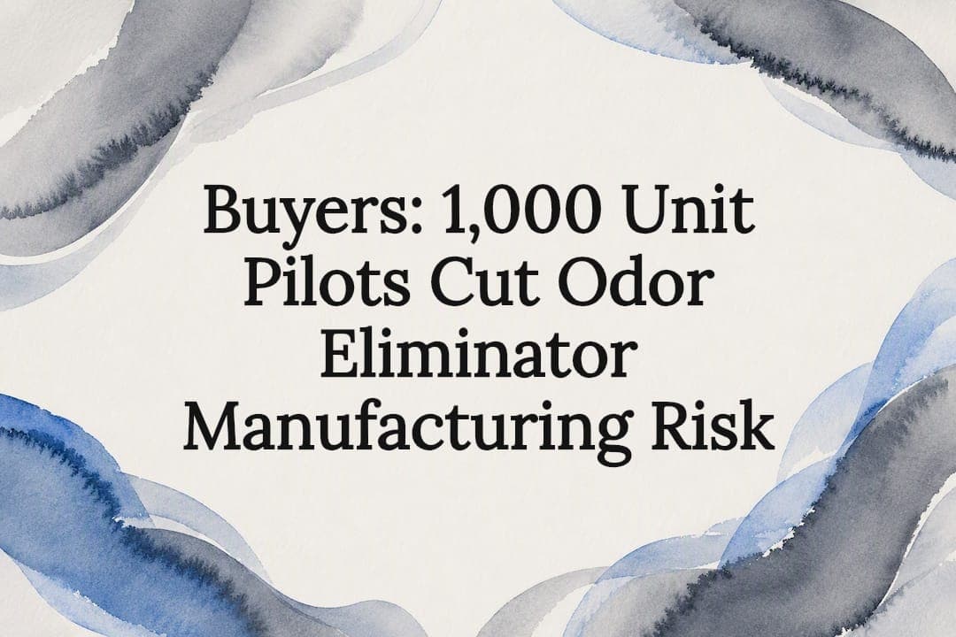 Buyers: 1,000 Unit Pilots Cut Odor Eliminator Manufacturing Risk