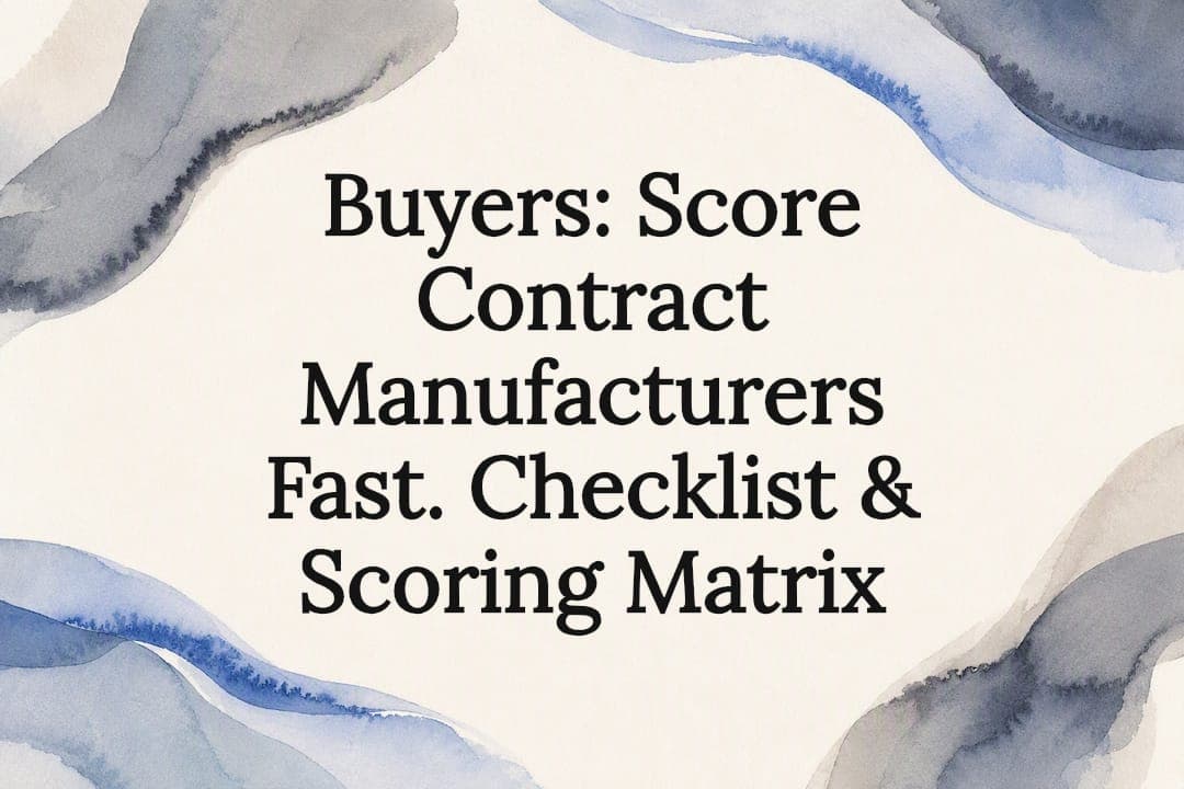 Buyers: Score Contract Manufacturers Fast. Checklist & Scoring Matrix