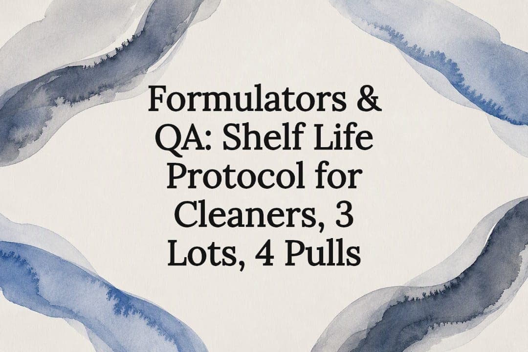 Formulators & QA: Shelf Life Protocol for Cleaners, 3 Lots, 4 Pulls