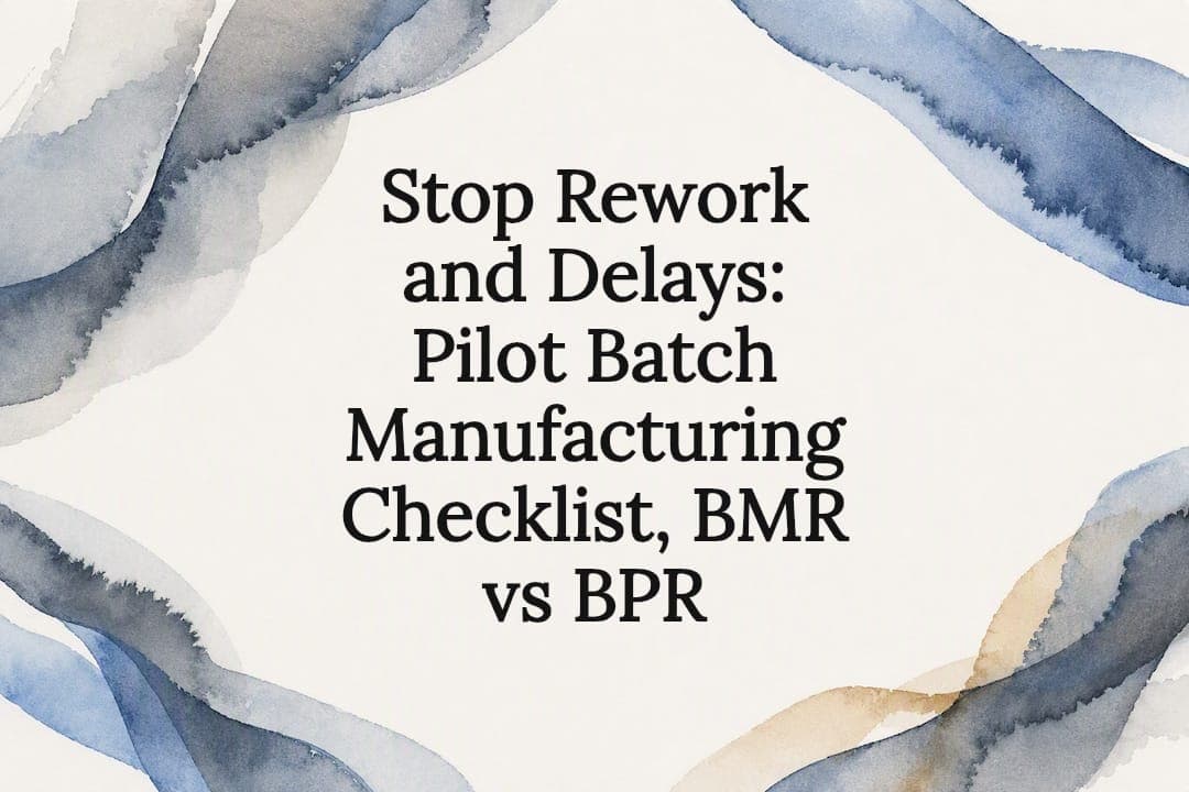 Stop Rework and Delays: Pilot Batch Manufacturing Checklist, BMR vs BPR