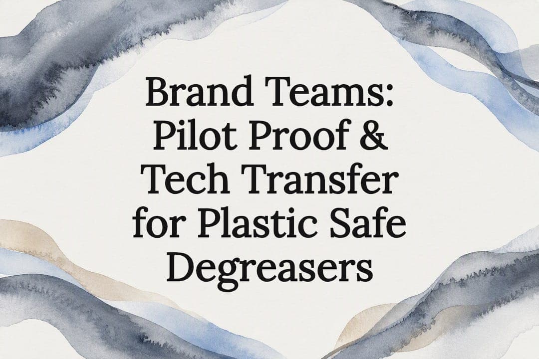 Brand Teams: Pilot Proof & Tech Transfer for Plastic Safe Degreasers