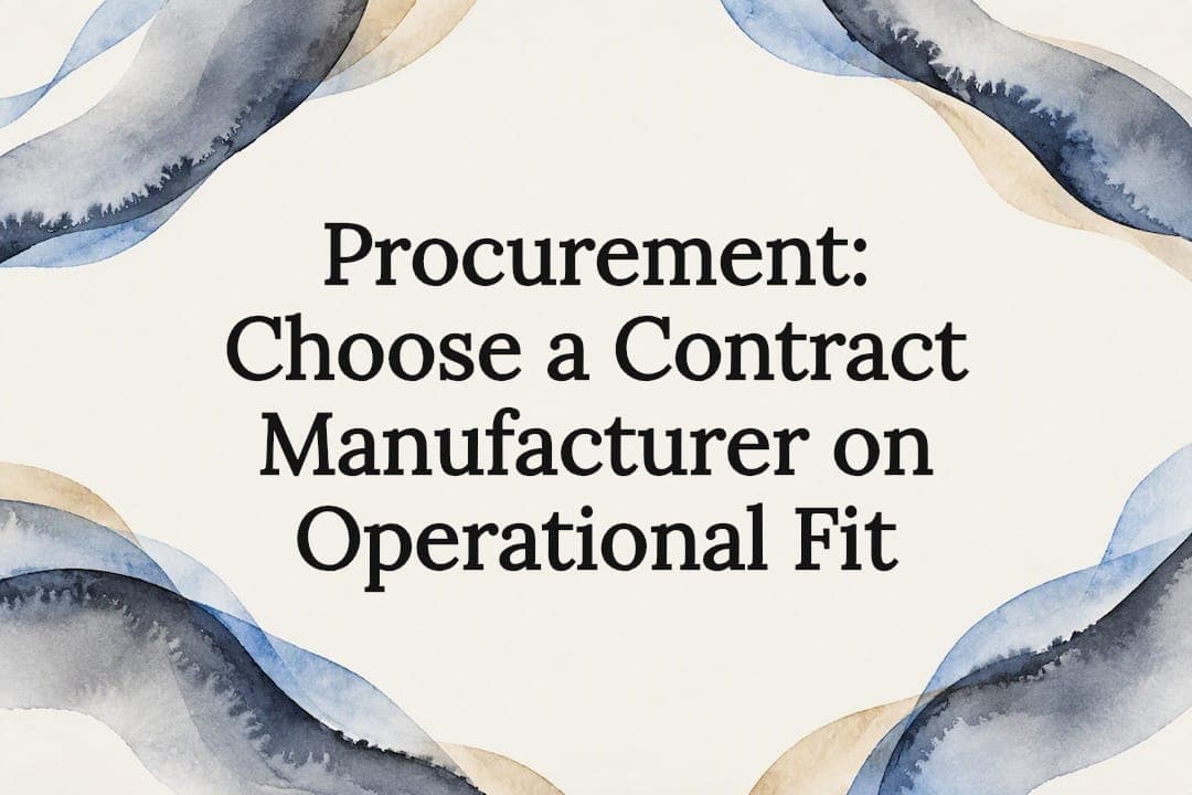 Procurement: Choose a Contract Manufacturer on Operational Fit