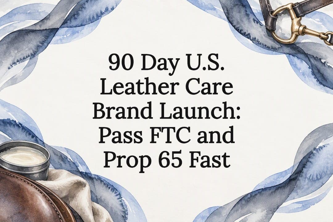90 Day U.S. Leather Care Brand Launch: Pass FTC and Prop 65 Fast