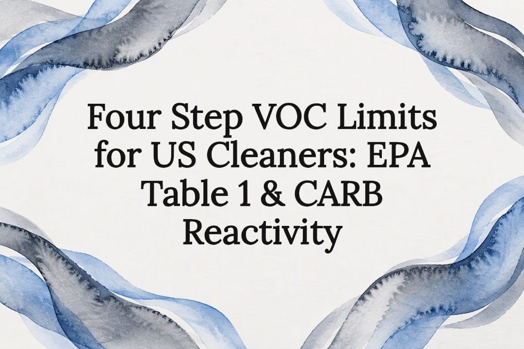 Four Step VOC Limits for US Cleaners: EPA Table 1 & CARB Reactivity