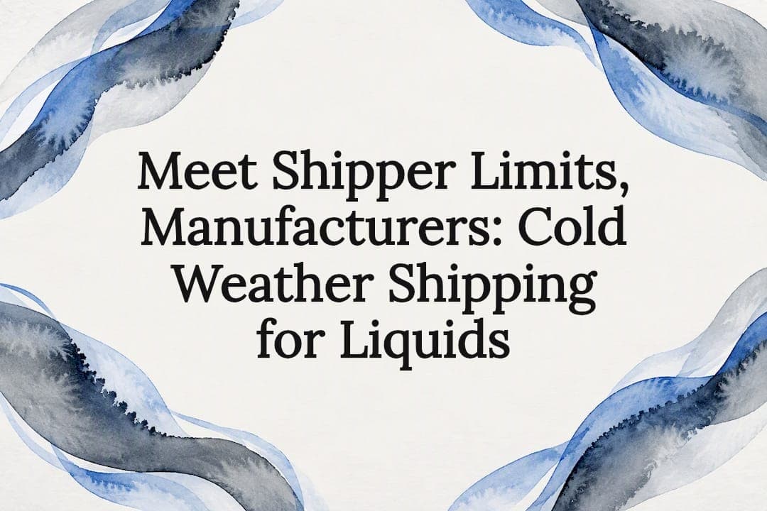 Meet Shipper Limits, Manufacturers: Cold Weather Shipping for Liquids