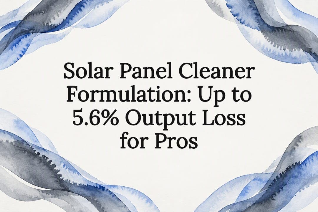 Solar Panel Cleaner Formulation: Up to 5.6% Output Loss for Pros