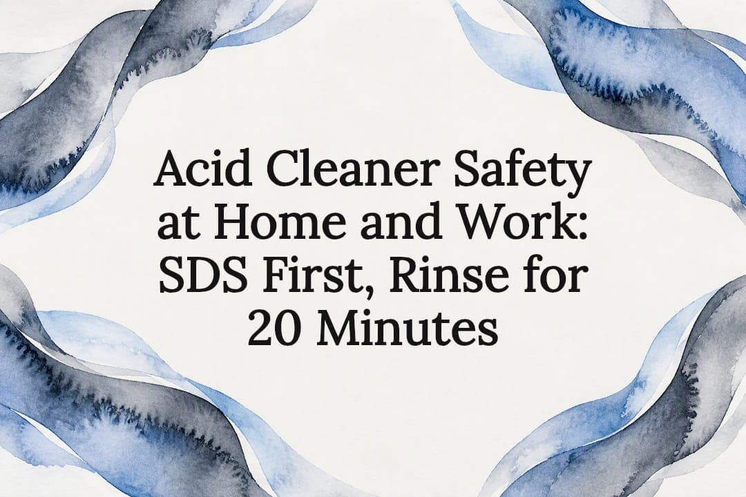 Acid Cleaner Safety at Home and Work: SDS First, Rinse for 20 Minutes