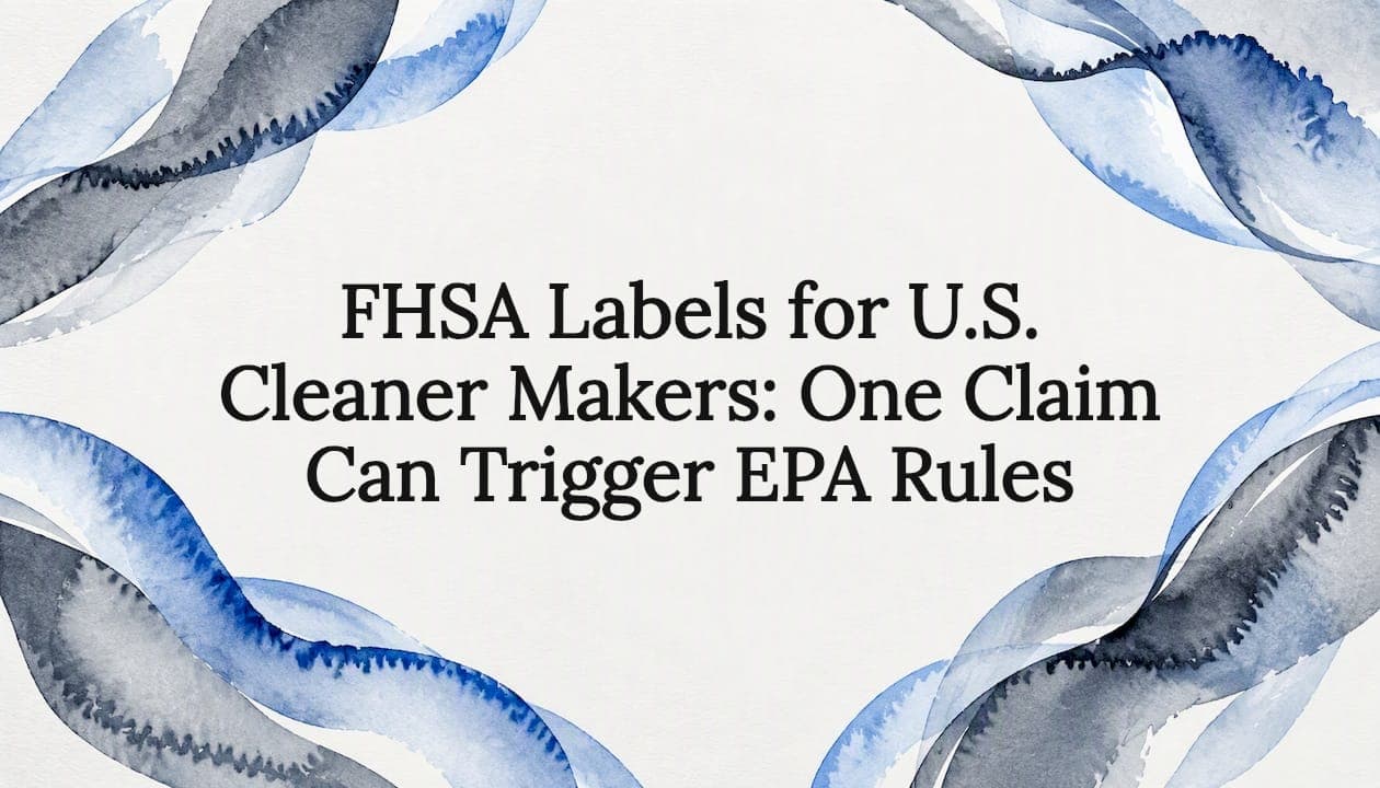 FHSA Labels for U.S. Cleaner Makers: One Claim Can Trigger EPA Rules